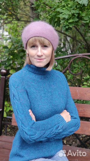 Берет женский вязаный ангора