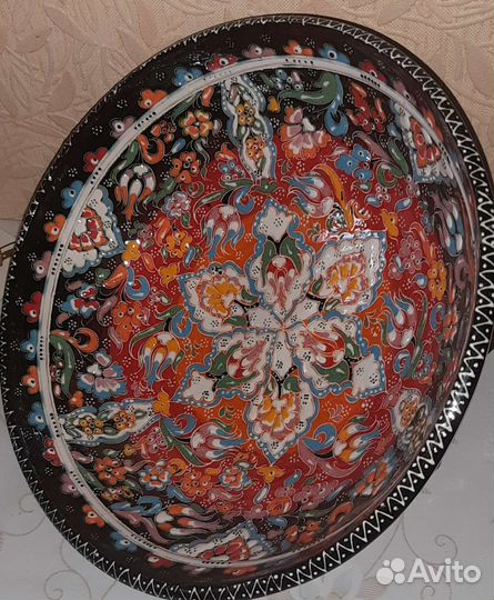 Тарелка,салатник, керамика,ручная роспись