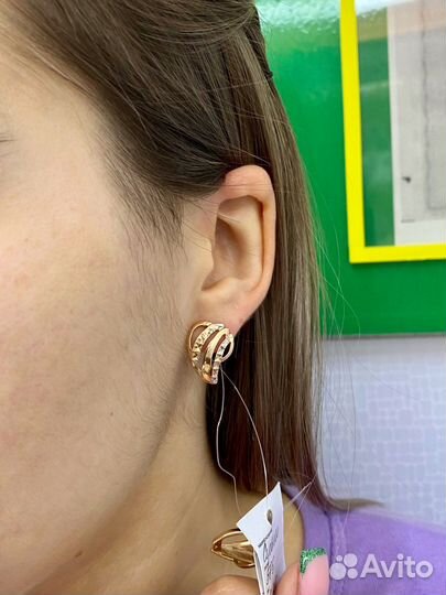 Золотые серьги 585 проба