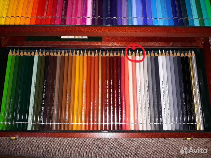 Карандаши faber castell, 100 штук, деревянный кейс