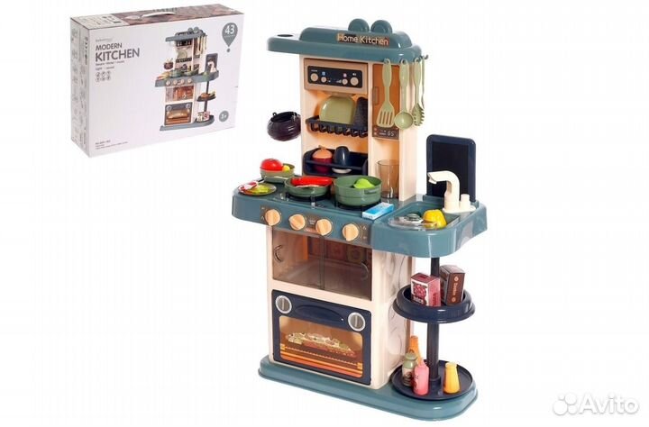 Детская кухня 43 предмета 72 см. Вода, пар