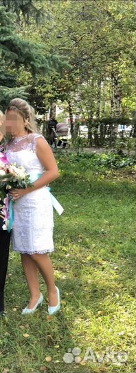 Свадебное платье 44р., короткое
