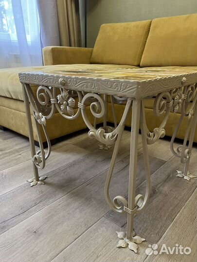 Кованный стол С керамическрй плиткой ручной работы