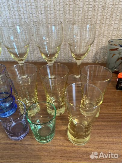 Фужеры бокалы цветное стекло СССР