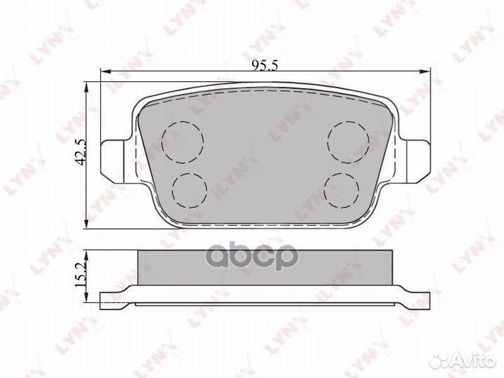 Колодки тормозные дисковые зад BD3005 lynxauto