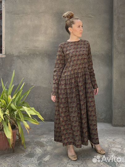 Платье в Бохо стиле, заниженная талия