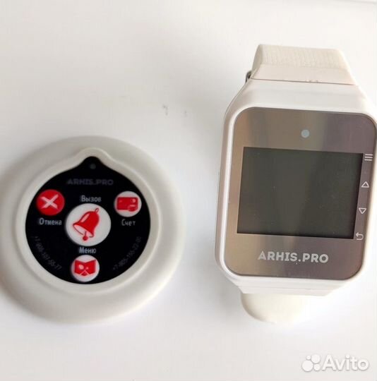 Кнопка вызова официанта Слим в ассортименте, часы