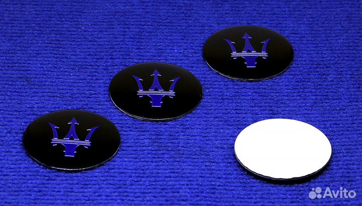 Комплект 3D наклеек колпачка диска Maserati 56 мм