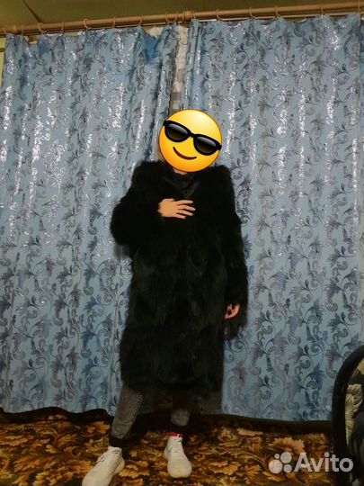 Шуба лиса с капюшоном