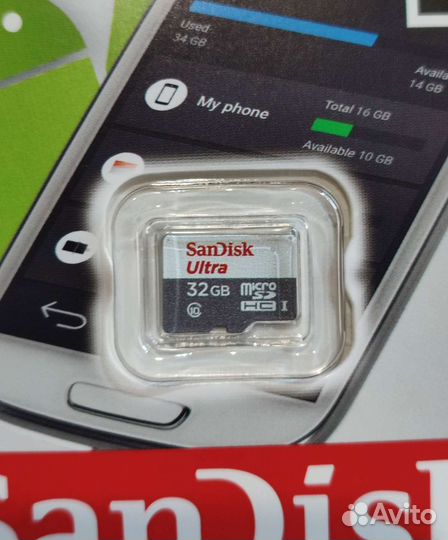 MicroSD 32gb 10 класс SanDisk