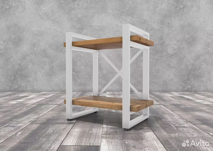 Тумба прикроватная Айсберг Лофт 40 белый/дуб крафт