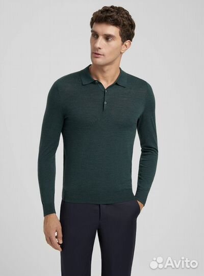 Джемпер поло Henderson из 100% шерсти мериноса