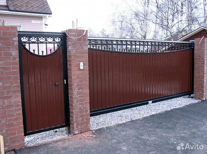 Откатные ворота с установкой