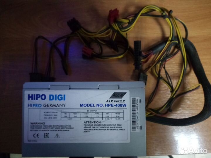 Блоки питания Hipo 400W и DeepCool 380W