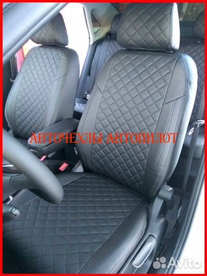 Чехлы Автопилот Volkswagen Polo 6 из экокожи Ромб