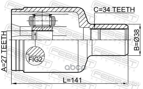 Шрус внутренний L 27x34 mercedes benz E-class 2