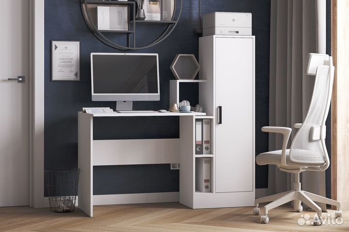 Стол компьютерный новый 1.35м сонома/крафт/белый