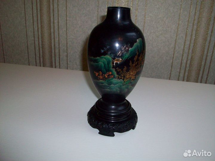 Ваза старый Китай ручная роспись 50е гг Винтаж