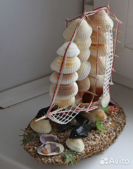 Корабль из раковин.В коллекцию