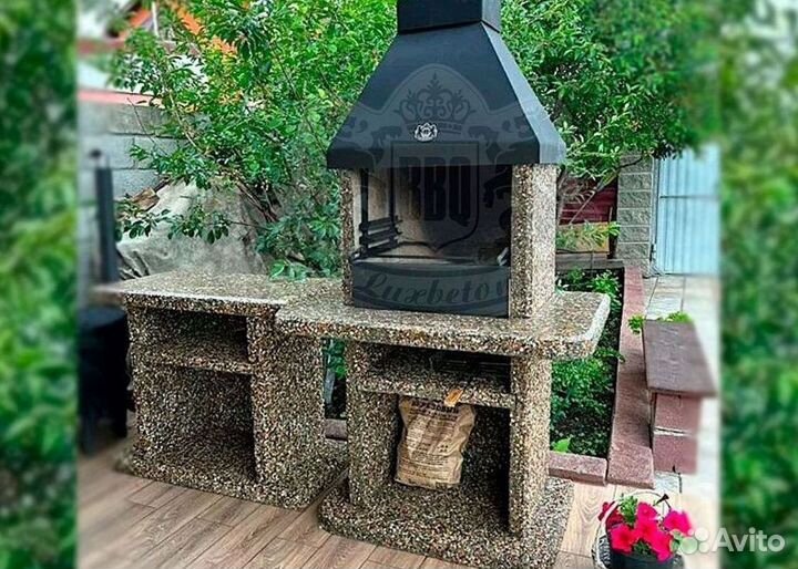 Барбекю комплекс из мрамора и Габро-диабазза