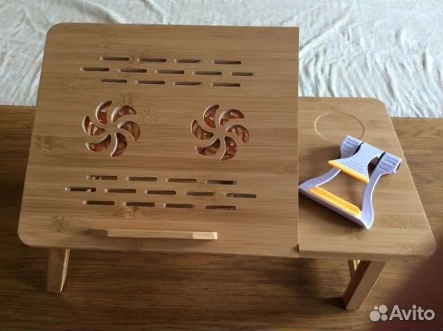 Столик для ноутбука, бамбук + подставка д/телефона