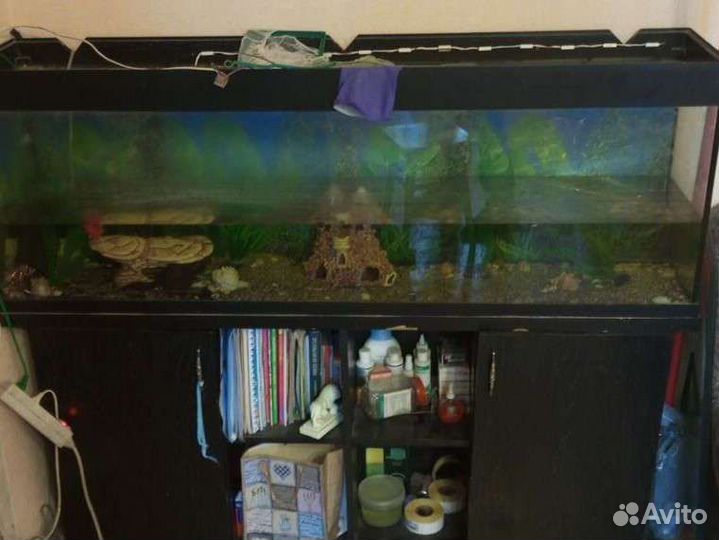 Аквариум с тумбой бу она 180 литров