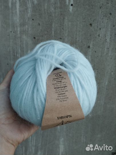 Пряжа drops AIR цвет 18 голубой 2 шт