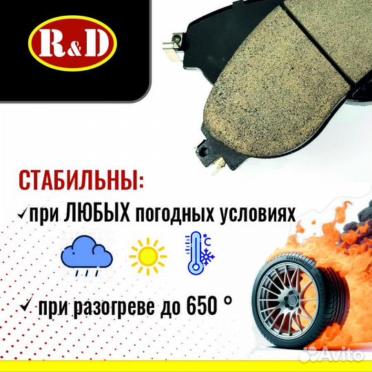 Тормозные колодки R&D Honda Accord, CR-V, перед