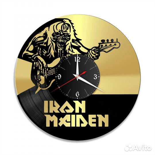 Группа Iron Maiden, золото №2 часы из винила