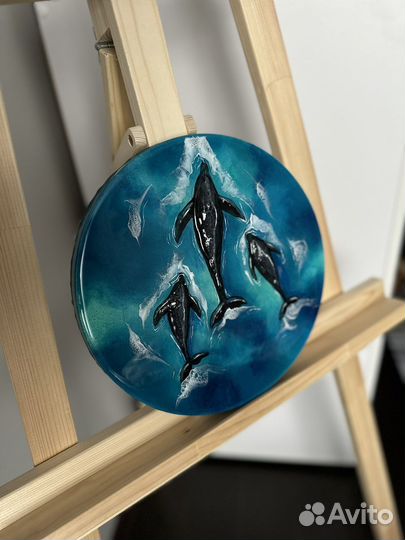 Картина из эпоксидной смолы. Рыбы