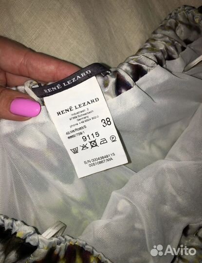 Юбка шёлк Rene Lezard M, верх лён плюсом