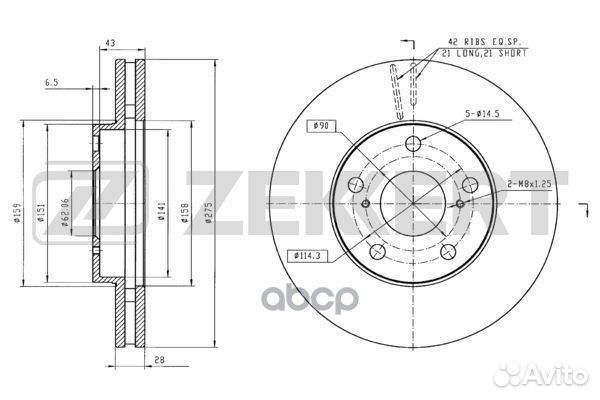 Диск торм. перед. Lexus ES (VZV MCV ) 91- To