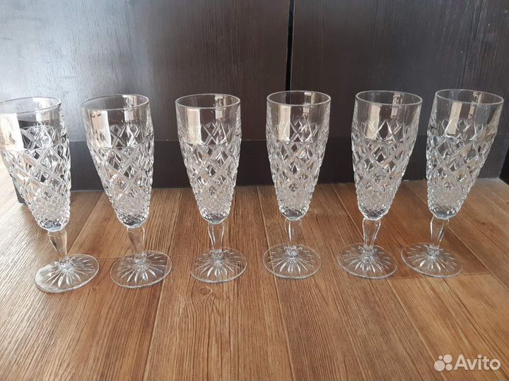 Хрустальные фужеры чешская республика PbO 24