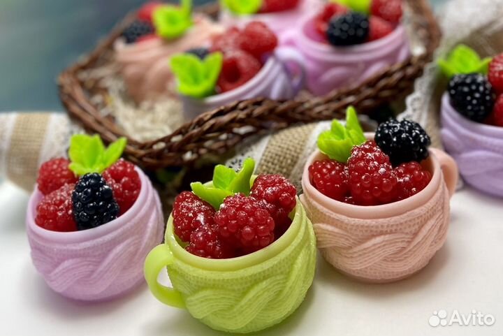 Мыло ручной работы.Мыльные чашечки с ягодками