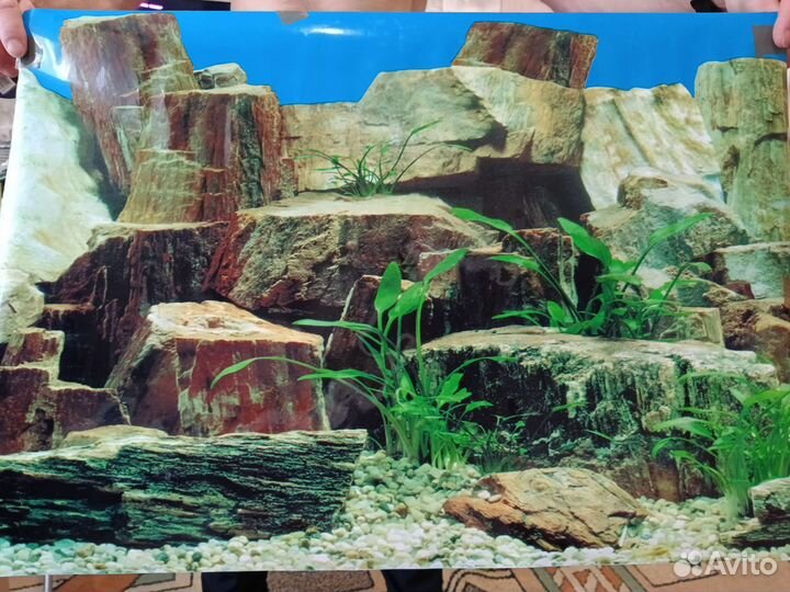Задний фон для аквариума, грот