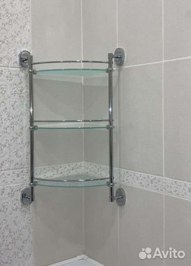 Полка стеклянная угловая