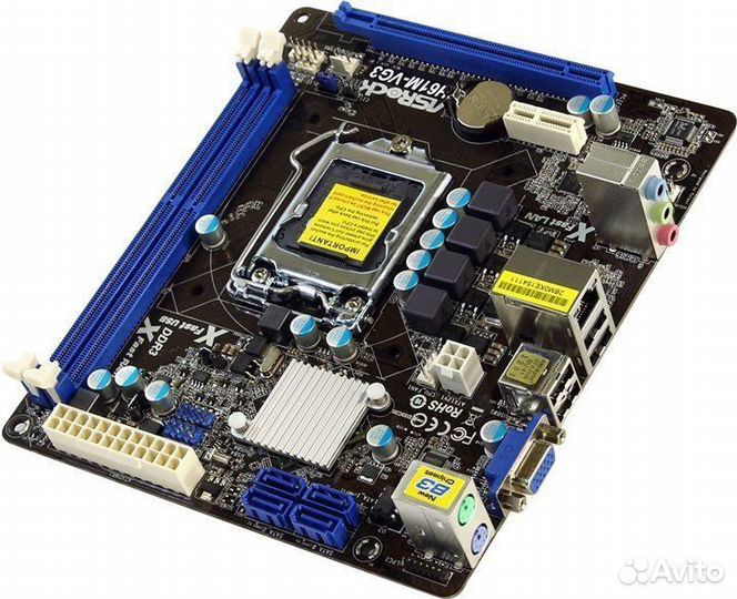 Материнская плата ASRock H61M-VG3 LGA 1155 PCI-E+D