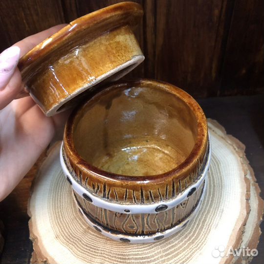 Баночка для хранения из глины