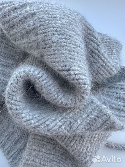 Шапка+снуд комплект из шерсти и ангоры