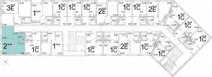 2-к. квартира, 45,4 м², 14/14 эт.