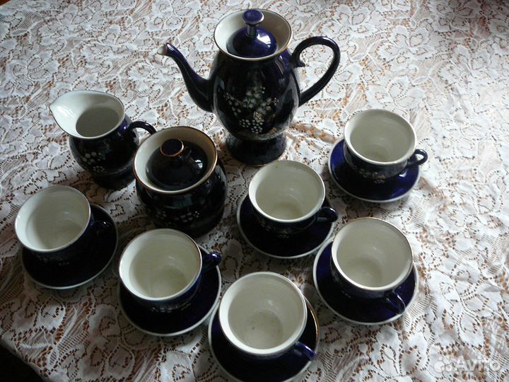 Кофейный сервиз кобальтовый