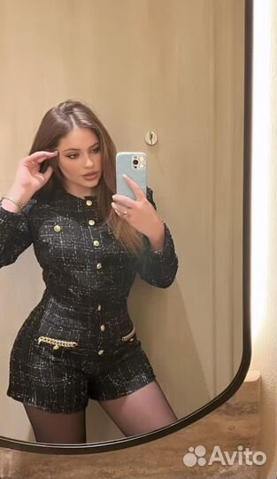 Твидовый комбинезон lime L