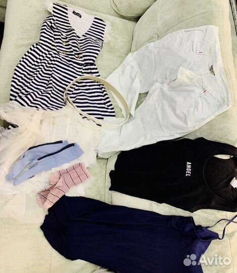 Пакетом вещи 46- платье (2) джинсовка пуловер