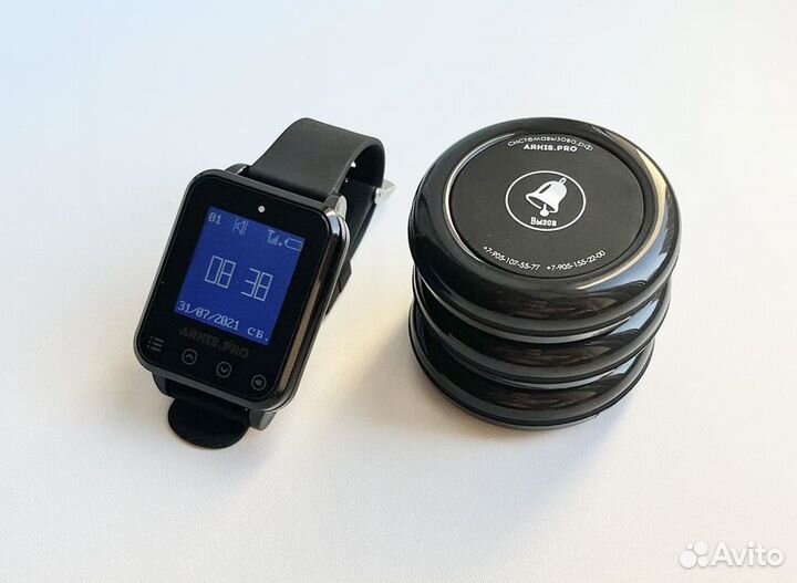 Кнопка вызова официанта для кафе и часы пейджер