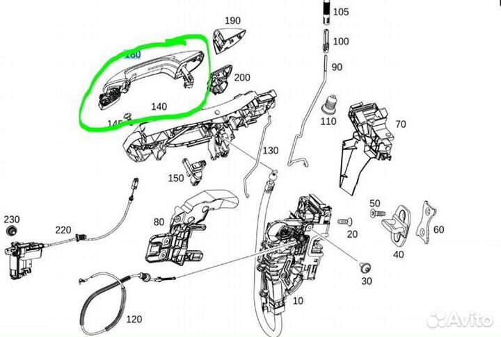 Ручка двери (наружная, внешняя) передняя левая