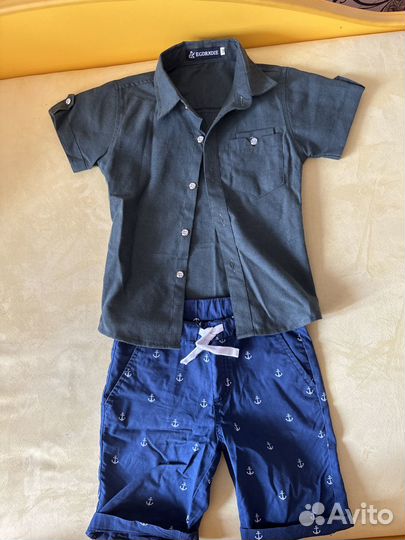 Детская рубашка с шортами 104-110
