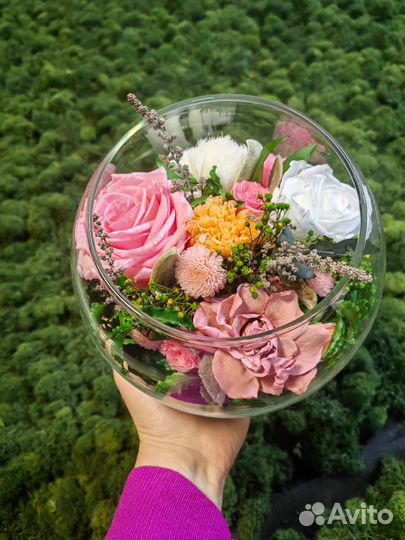 Роза в колбе. Флорариум. Цветы в вазах, шарфах, от