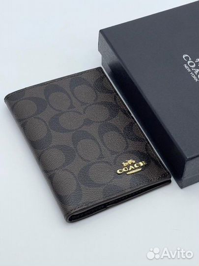 Обложка на паспорт Coach канва кожа