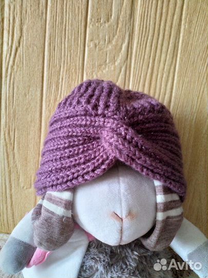 Шапка женская вязаная ручная работа,теплая