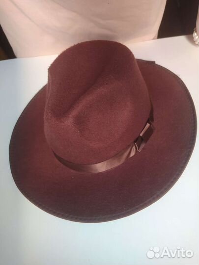 Шляпа фетровая унисекс коричневая